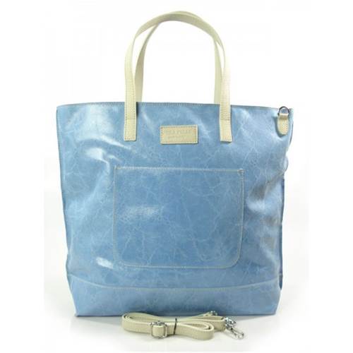 Handbags Vera Pelle Shopper Bag A4 Błękitna