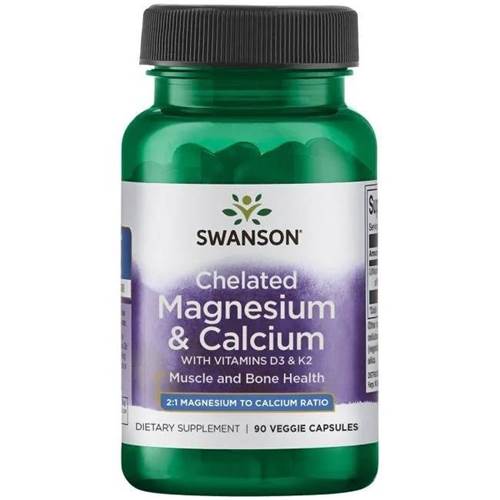 Dietary supplements Swanson Chelated Magnesium And Calcium D3 K2