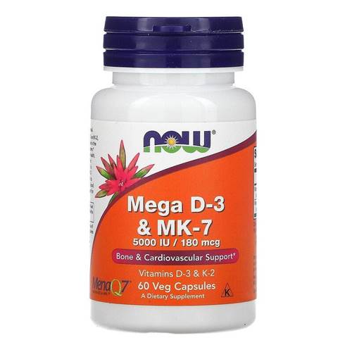 Dietary supplements NOW Foods Mega D3 Amp MK7 5000 IU K2 MK7