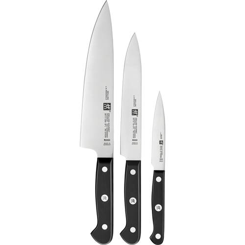 Knives Zwilling Gourmet 3 EL Czarne Noże Kuchenne ZE Stali Nierdzewnej