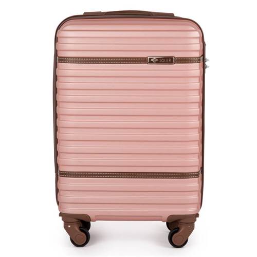 Suitcase Solier Walizka Kabinowa Abs 55x37x24cm Stl957 Różowa